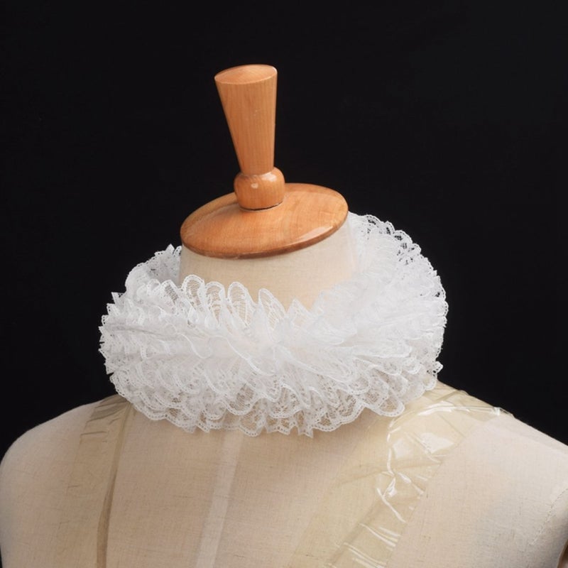 BLESSUME 1pc Lace Renaissance Neck Ruffle Collar(15.5") - Image 4